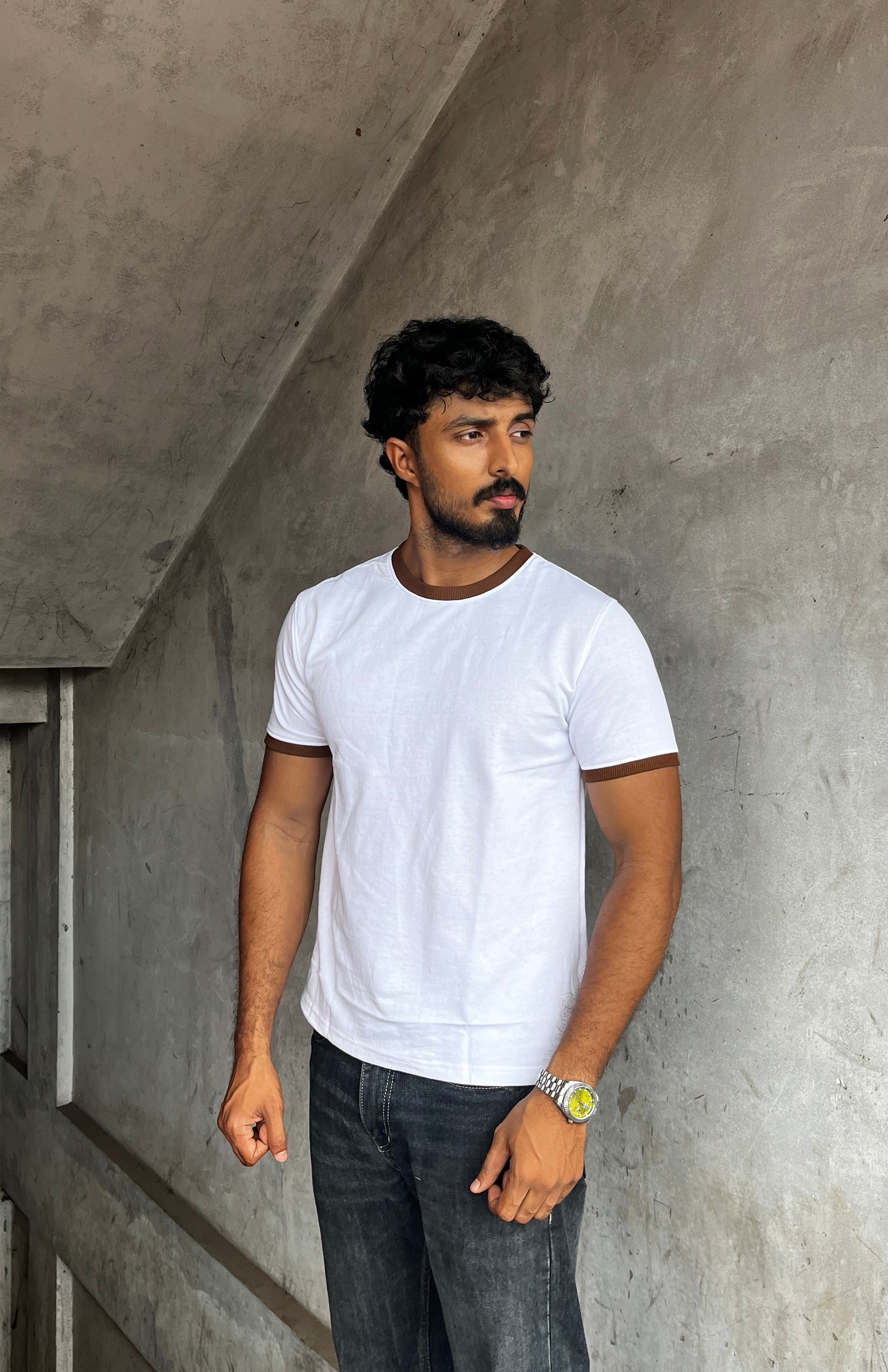 RINGER TEES -  WHITE