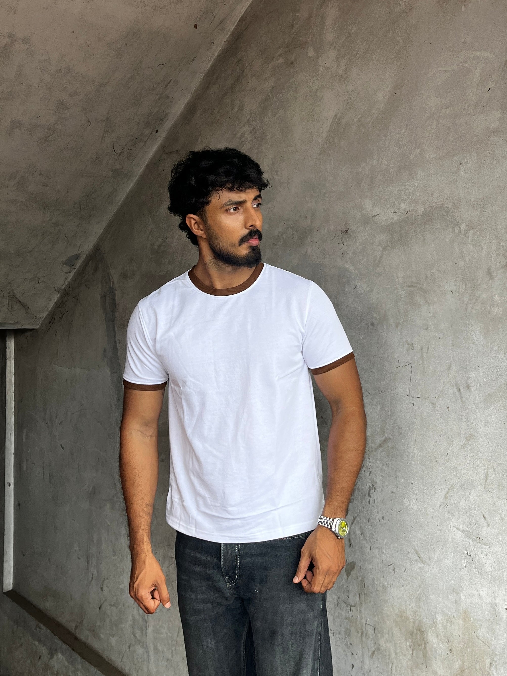 RINGER TEES -  WHITE
