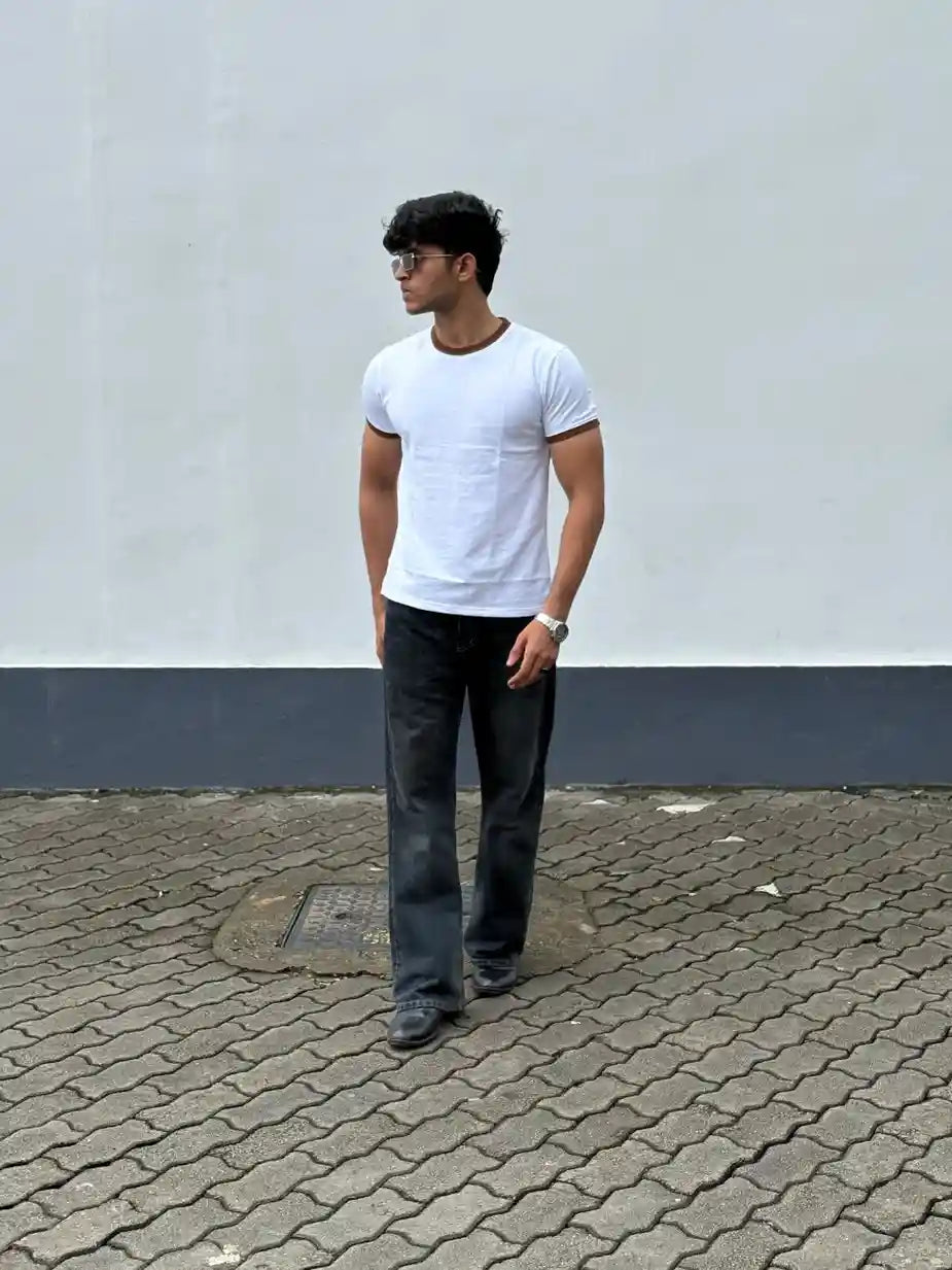 RINGER TEES -  WHITE