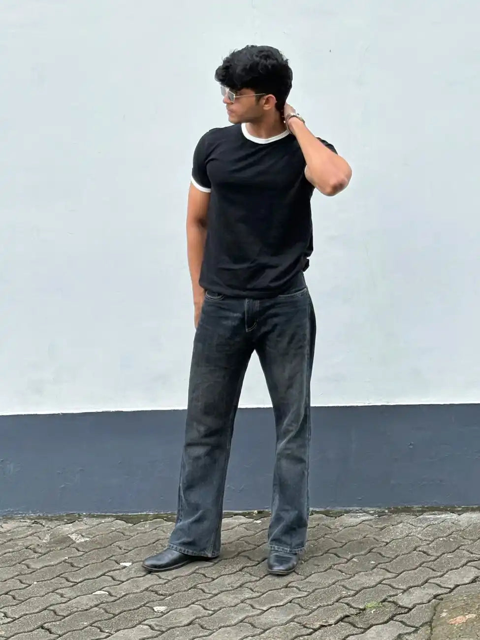 RINGER TEES - BLACK