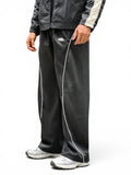 LOOSE FIT TRACK PANT-BLACK (LYCRA LOOPKNIT WITH FLEECE)