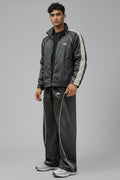 LOOSE FIT TRACK PANT-BLACK (LYCRA LOOPKNIT WITH FLEECE)