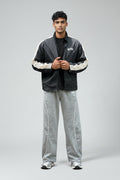 LOOSE FIT TRACK PANT -LIGHT GREY  (LYCRA LOOPKNIT WITH FLEECE)
