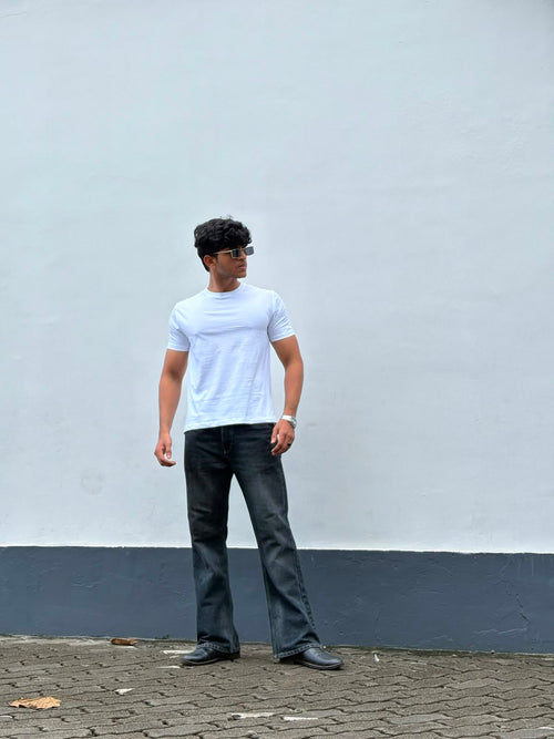 Crop Muscle Tee- WHITE