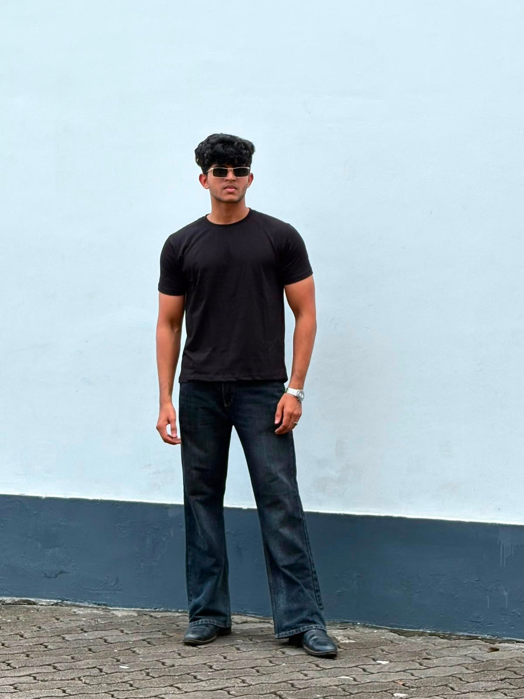 Crop Muscle Tee- Black
