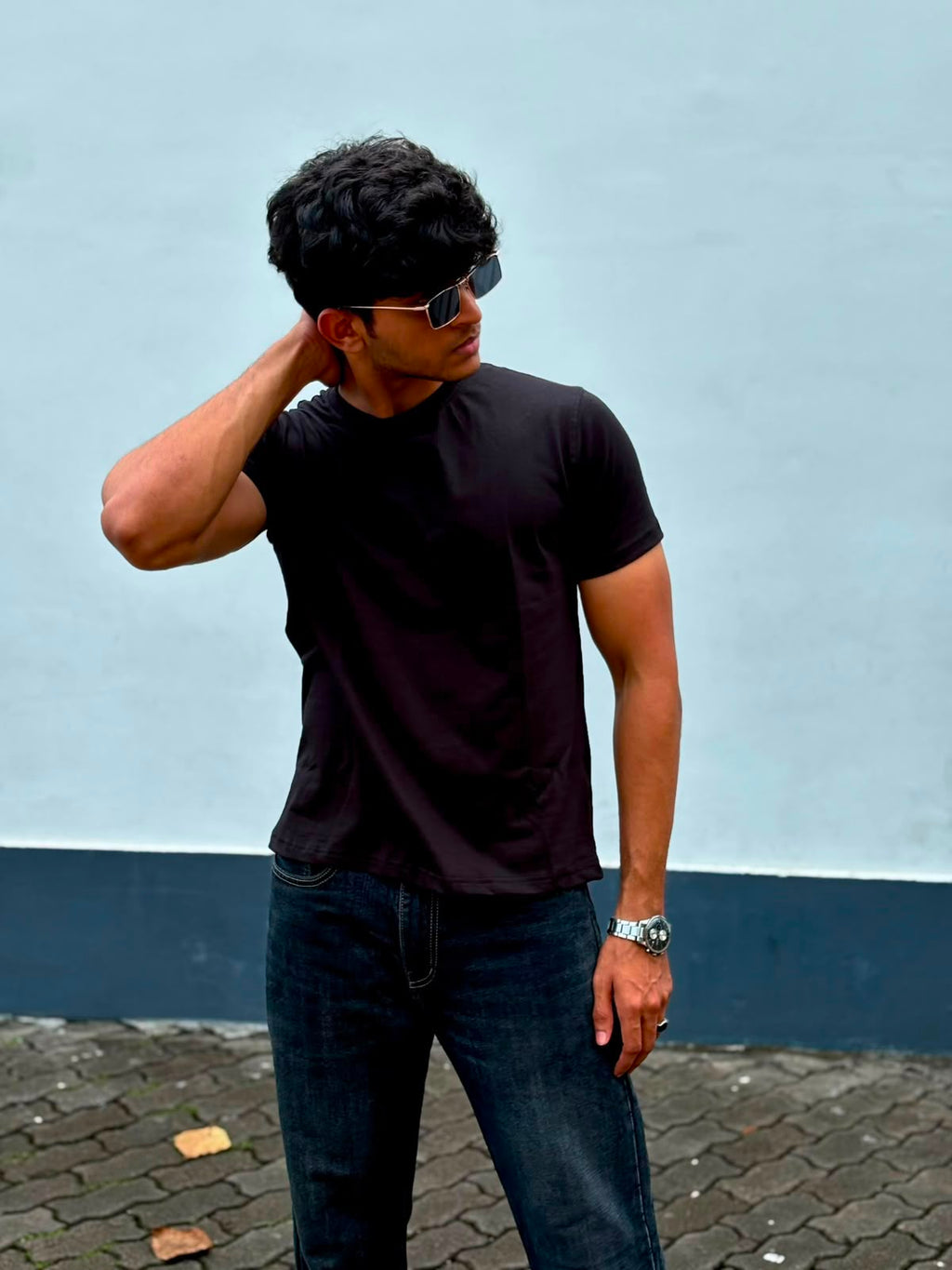 Crop Muscle Tee- Black