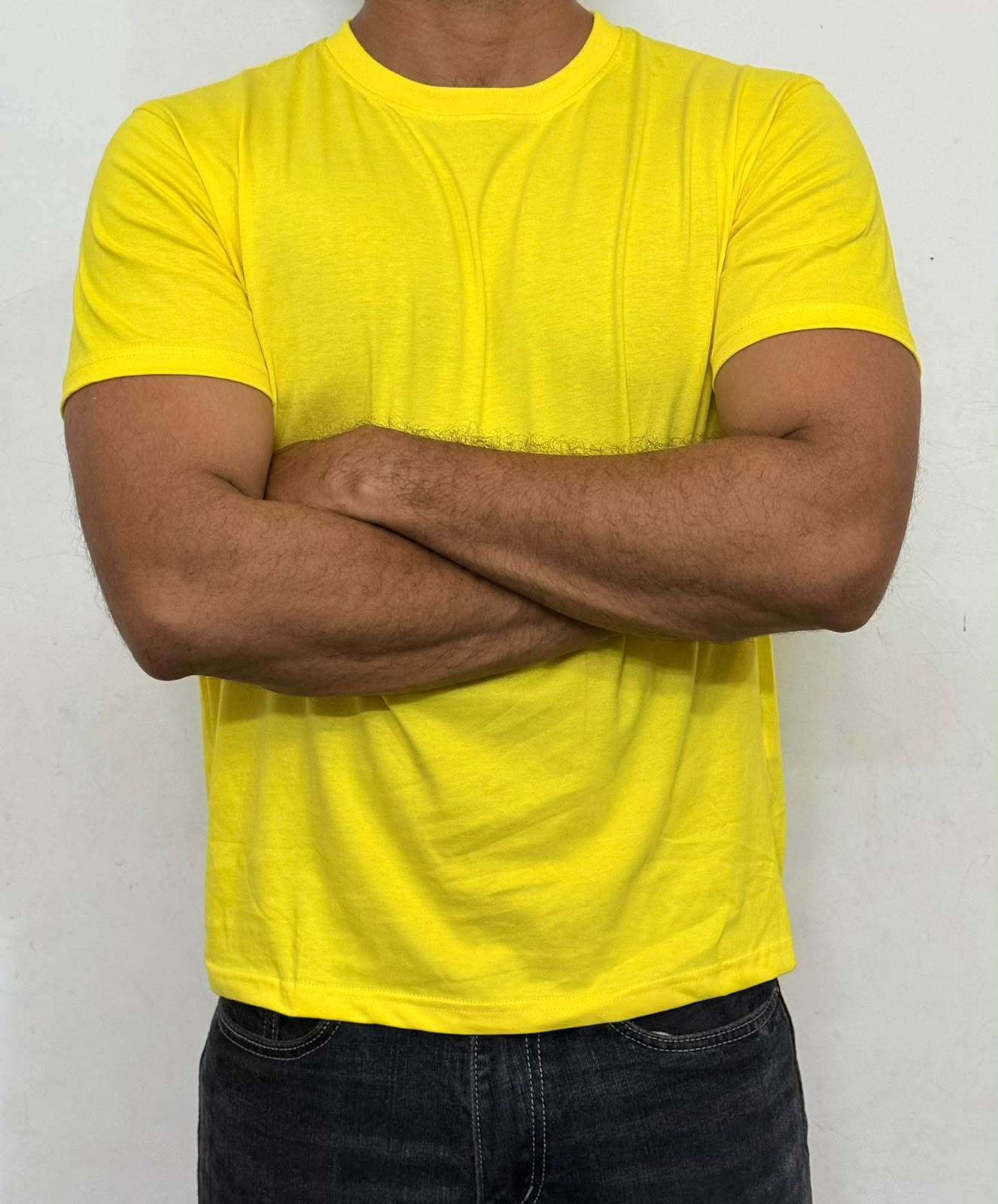 CROP MUSCLE TEE - YELLOW
